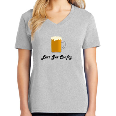 Printed - Ladies Core Cotton V Neck Tee Thumbnail