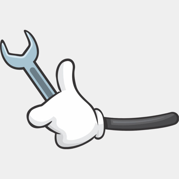 Cartoon Hand Holding Wrench 1 Thumbnail