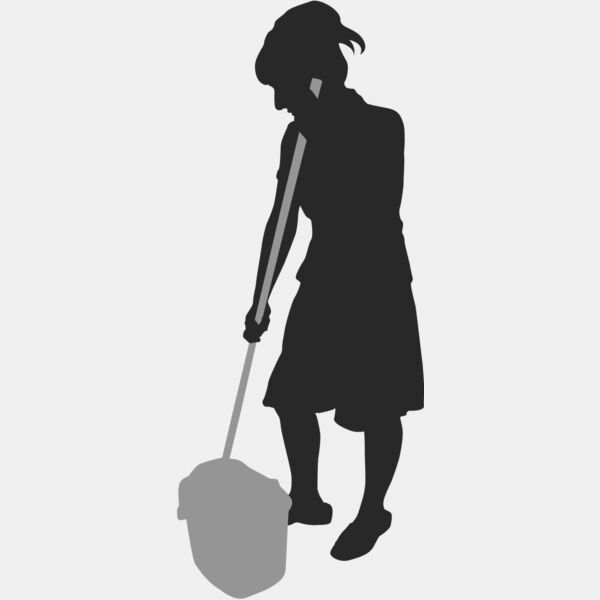 Housekeeper Mopping Mop Silhouette 1 Thumbnail