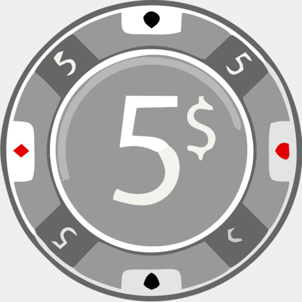 Five Dollar Poker Chip 1 Thumbnail
