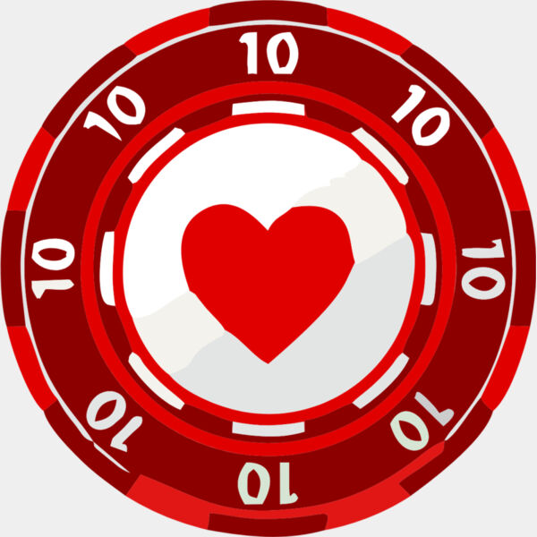 Ten Heart Poker Chip 1 Thumbnail